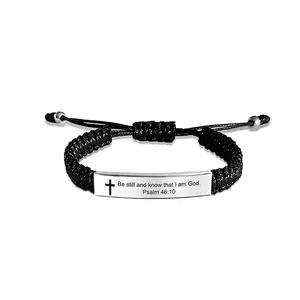 Ywganggu Edelstahl Leder handgefertigt gewebtes verstellbares Herren-Armband individualisiertes Damen-Verstellbares Armband Geschenk