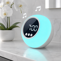 Reloj Despertador Versátil de 7 Colores, Máquina de Sonido de Ruido Blanco Multiusos para el Sueño del Bebé, Luz Nocturna LED Regulable para Habitación Infantil