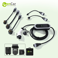 Stasiun Pengisian Daya Kendaraan Listrik Rumah Tangga Zencar 7.4kW 9.6KW 3-in-1 Tipe 1 Portabel Wallbox IP66 Smart APP EVSE dengan Kabel Pengisi Daya dan Adaptor Nema