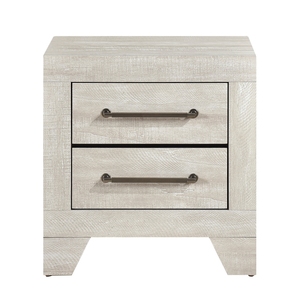 Comodino con finitura in rovere grigio, 2 cassetti, mobile in legno per camera da letto, 1 pezzo - Product Image 2
