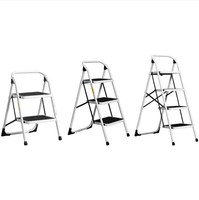 Design moderne EN 131 Échelle pliante portable en acier à 2 marches Prix usine pour usage domestique extérieur pour supermarchés Extérieur Maison