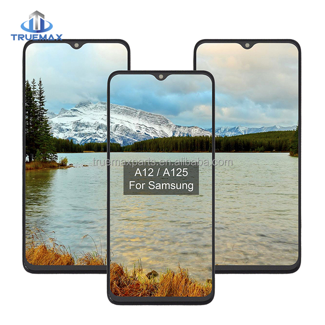 TEMX Screen Assembly With Frame for Samsung Galaxy A12 A125 Smart Phone LCD Touch Screen Digitizer Complete Cellphone Truemax