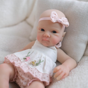 Muñeca <span class=keywords><strong>Reborn</strong></span> <span class=keywords><strong>de</strong></span> Silicona Suave <span class=keywords><strong>de</strong></span> 8 Pulgadas, Realista, Hecha a Mano, Regalo para Niños y Coleccionistas - Product Image 5
