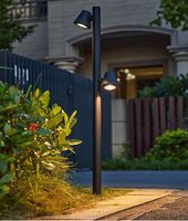 Lampe de jardin extérieure, IP65, en aluminium, verre trempé, LED, rotative, angle réglable, sur pied, pour terrasse