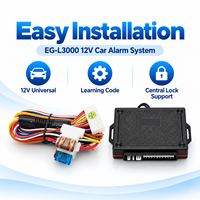 Système d'alarme universel 12V pour voiture, code d'apprentissage, verrouillage centralisé, anti-hijacking EG-L3000, sécurité véhicule (vente en gros)