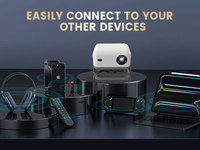 Vente flash - Projecteur portable FHD 1080P, projecteur de cinéma maison compatible avec les téléphones, tablettes, ordinateurs portables/PC/TV IOS et Android
