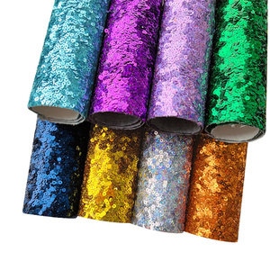 Shiny <strong>Large</strong> Sequin Solid Color Chunky Glitter PU Fabric Canvas Back Making Shoe Bag Decoration Hair <strong>Bow</strong> Car Sofa - Product Image 2