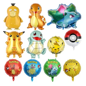 Bán Sỉ Bóng Bay Nhân Vật Hoạt Hình Lá Kim Loại Hình Tròn 18 Inch Chọc Mon Pika Chu Bóng Bay Lá Heli