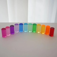 Tige acrylique colorée populaire jouets sensoriels jeux muraux panneau perforé LED bâtons PMMA multicolores tige de cheville acrylique colorée en plastique