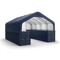 Structure de tente d'entrepôt en acier galvanisé avec membrane PVC certifiée pour la construction de hangars, abris, conteneurs et hangars à charbon en tissu
