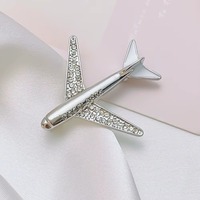 Broche d'avion haut de gamme, épingle de costume, accessoires pour col, broches en strass, broches de revers en métal de luxe pour hommes