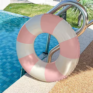 Nhà Máy Bán buôn giá biểu tượng tùy chỉnh màu sắc in ấn Inflatable sọc bơi vòng với tay cầm bơi nhẫn cho người lớn trẻ em - Product Image 4