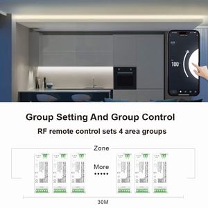 Aipin C211 Contrôleur de synchronisation de variateur PWM pour bande LED COB 48V 15A, 4 zones, télécommande 2.4G Zigbee WiFi Mesh Group - Product Image 3