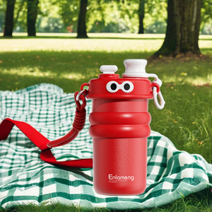 Bouteille d'eau en silicone de qualité alimentaire avec paille pour l'été Design portable à la mode Multifonctionnel pour les enfants sans danger pour l'alimentation - Product Image 2