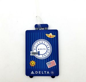 Étiquette de bagage en plastique souple de dessin animé en PVC personnalisée anti-perte étiquette créative de carte d'embarquement <span class=keywords><strong>simple</strong></span> de mode - Product Image 1