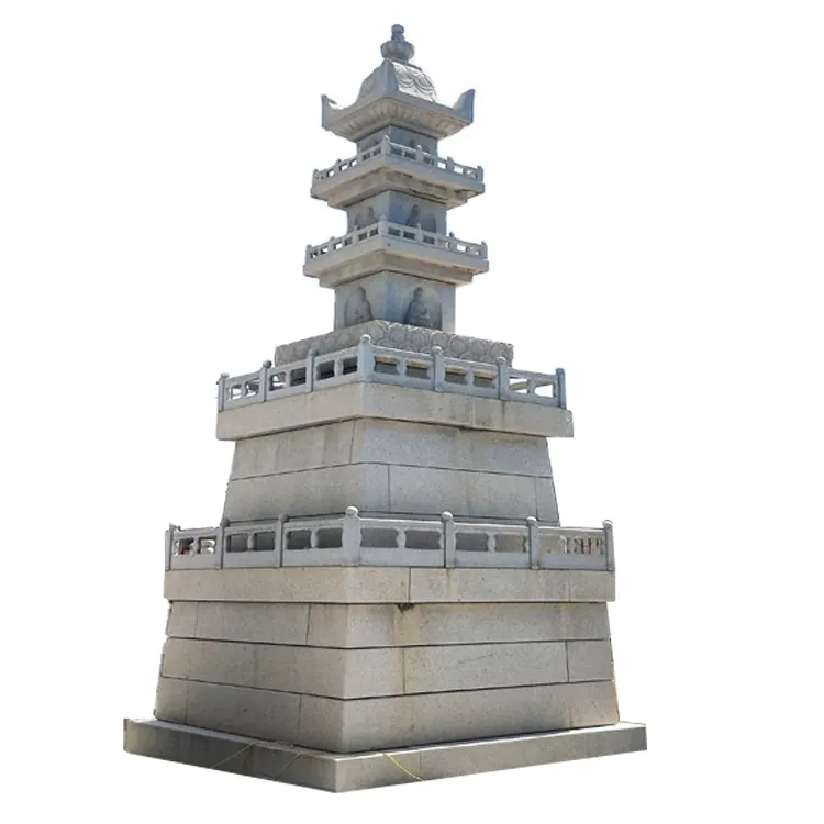 Hot Sale Temple Outdoor Buddhist Ornament Granite Stone Carved Large Buddha Stupa And Dagoba Pagoda Sculpture