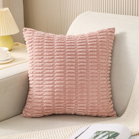 Housse de coussin carrée en velours côtelé rayé vert sauge 18x18 pouces, décoration rustique de ferme, style bohème, décoration de la maison, coussin décoratif pour canapé