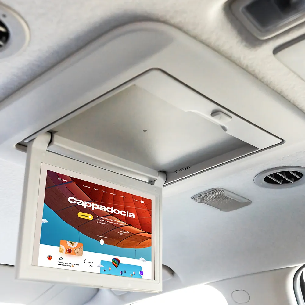 Tablette d'affichage lcd de 14 pouces, 10 pouces, fonctionne sur le toit de la voiture, écran de télévision, pour bus