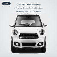 Voiture électrique compacte 2 places certifiée Russie, 72V 120Ah, batterie au plomb, pour trajets urbains, stationnement facile