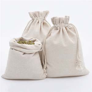 Sac en coton mousseline à cordon de serrage personnalisé avec logo imprimé 17*23cm, recyclable, pour bijoux, artisanat, emballage cadeau en vrac réutilisable pour - Product Image 1