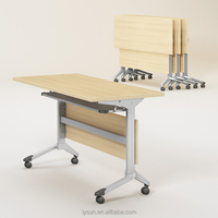 Table de mobilier scolaire bon marché pour l'université bureau de formation peu encombrant tables de conférence pliantes avec roues