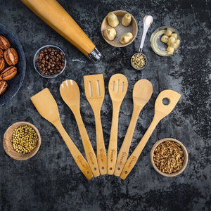 5-Piece Wooden Nonstick Cooking Spoon Set with Spatula Natural Wood Kitchen <b>Utensils</b> Set Eco-Friendly Cooking Tools Wholesale. - Product Image 3