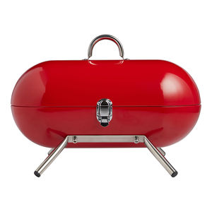 Parrilla de Carbón Moderna en Forma de Pastilla Roja, de Acero con Recubrimiento en Polvo, Mini Parrilla de <span class=keywords><strong>Barbacoa</strong></span> para Exteriores, para Jardín o Patio - Product Image 4