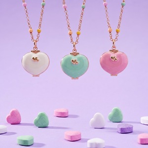 Collana con Ciondolo a Cuore Apribile, Smalto Rosa e Blu, Gioielli Divertenti per Bambini, Regalo Unico per <span class=keywords><strong>Migliori</strong></span> Amici, Compleanno, San Valentino - Product Image 2