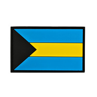 Drapeau des Bahamas à crochet court Velcro PVC en caoutchouc souple Patch du drapeau des Bahamas avec surface brute disponible en stock