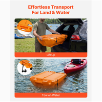 Glacière flottante, glacière à glace flottante de 40 QT avec compartiment de rangement étanche et corde de remorquage, glacière à boissons amphibie haut de gamme