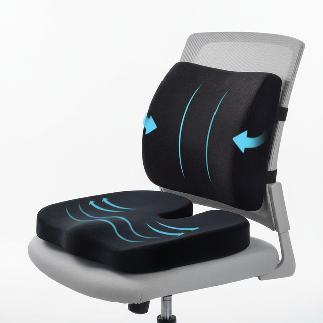 YUE RISE Wholesale Factory Pain Relief Back Woven Memory Foam Mesh Chair Car Back Seat  Back Lumbar Support Cushion