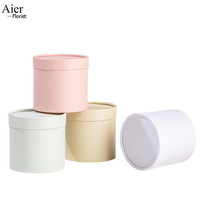Aierflorist fleur panier cadeau hug seaux rond petite boîte à fleurs blanc petit cylindre boîte à fleurs Pour la Saint-Valentin
