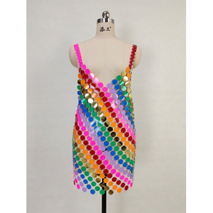 A6505 Vêtements de marque pour femmes pour <span class=keywords><strong>occasions</strong></span> spéciales Robe à chaîne en métal Robe métallique Robe de club moulante - Product Image 6