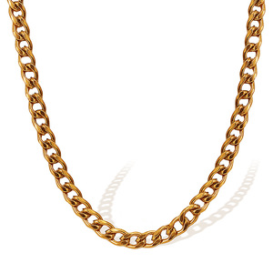 Gold Plated Stainless Steel <b>Snake</b> Twist <b>Chain</b> Necklace, Anti-Tarnish Beaded Clip <b>Chain</b> Minimalist Niche Fashion Spring - Product Image 3