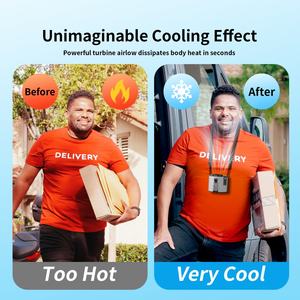 Ventilateur portable Socool 4000mAh rechargeable à cinq vitesses, mini ventilateur de cou USB électrique portable pour l'extérieur, à clipser sur la ceinture, pour voiture, camping-car - Product Image 4