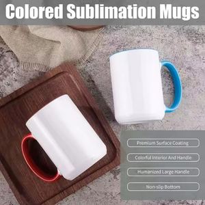 Tasses en céramique personnalisées avec logo par sublimation, colorées, 11 oz, écologiques, cadeaux d'affaires, mug à café avec poignée - Product Image 2