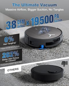 หุ่นยนต์ดูดฝุ่น Ecovacs DEEBOT X11 OmniCyclone รุ่นใหม่ล่าสุด แรงดูด 19500Pa พร้อมระบบถูพื้นอัตโนมัติ ถังเก็บฝุ่นแบบเทเองได้ เหมาะสำหรับขนสัตว์เลี้ยง - Product Image 4