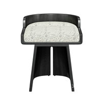 Tabouret de vanité moderne de luxe en velours 2026, ensemble de table et chaise en bois chinois en forme de tasse pour salon de thé et café