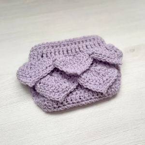 Bandeau bébé fait main à volants en laine tricotée, couleur unie, accessoire pour cheveux d'infant pour fête - Product Image 4
