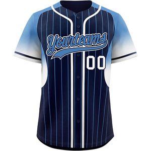 Custom Stripe Baseball Jersey Unisex Adult Button Down Softball Shirt Personalized Team Name Number Breathable Sublimated - Product Image 1