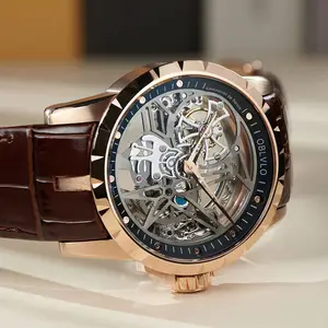 Neues individuelles Marken-Weihnachtsgeschenk Luxus automatisches Uhrwerk Herrenuhr Relojs Armbanduhr mechanische Uhr für Herren