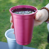 Tasses en aluminium en gros 500 ml à paroi simple empilables, tasses à bière en aluminium, tasses à bière à changement de couleur à froid, tasses à sublimation