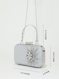 Bell 2025 Luxury Branded Ladies Gold Square Fashion Handbags Wholesale Crossbody <b>Clutch</b> Chain Strap <b>Wedding</b> Party Evening - Product Image 4