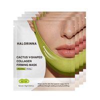 Masque liftant en V HALORINNA Cactus OEM au collagène hydrolysé et au rétinol pour un lifting physique, réduit le double menton et les poches, anti-affaissement