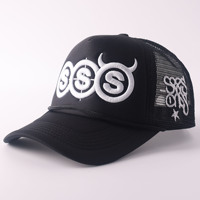 Gorra Trucker de Espuma Morada con Bordado 3D, Logotipo Triple S con Cuernos de Diablo, Gorra de Béisbol de Malla, Gorra Snapback Personalizada de Estilo Urbano