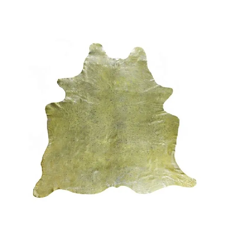 Alfombra de piel de vaca verde oliva lavado ácido nuevo estilo moderno alfombra de pelo en la piel devore para la decoración del hogar y la Oficina alfombras hechas a mano