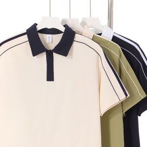 Mùa Hè Hợp Thời Trang Thương Hiệu Người Đàn Ông Của T-Shirt Giản Dị Lần Lượt Xuống Cổ Áo Ngắn Tay Áo Lỏng Phù Hợp Với 240G Jersey Bông Thả Vai Cho Nhanh Chóng Khô - Product Image 4