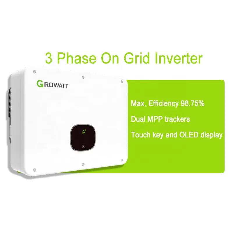 On Grid Solar Power System MID 15KTL3-X Growatt On Grid Tie Inverter solare 3 fasi 15kw 20kw Inverter per la casa