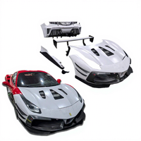 Kit de Carrocería de Fibra de Carbono Estilo Challen para Ferrari 488 GTB, Juego Completo Exterior, Parachoques Delantero, Difusor Trasero, Alerón Trasero