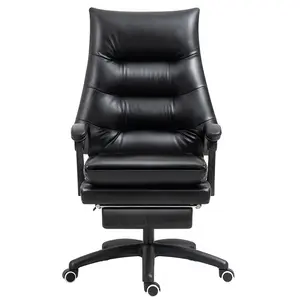 Europe HOT Selling Cheap Leather Soft Comfortable Executive office chair high back Boss Managerial Office Chair With Footrest